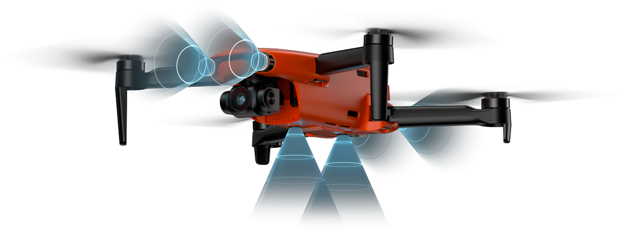 Autel Robotics small orange drone with advanced obstacle avoidance