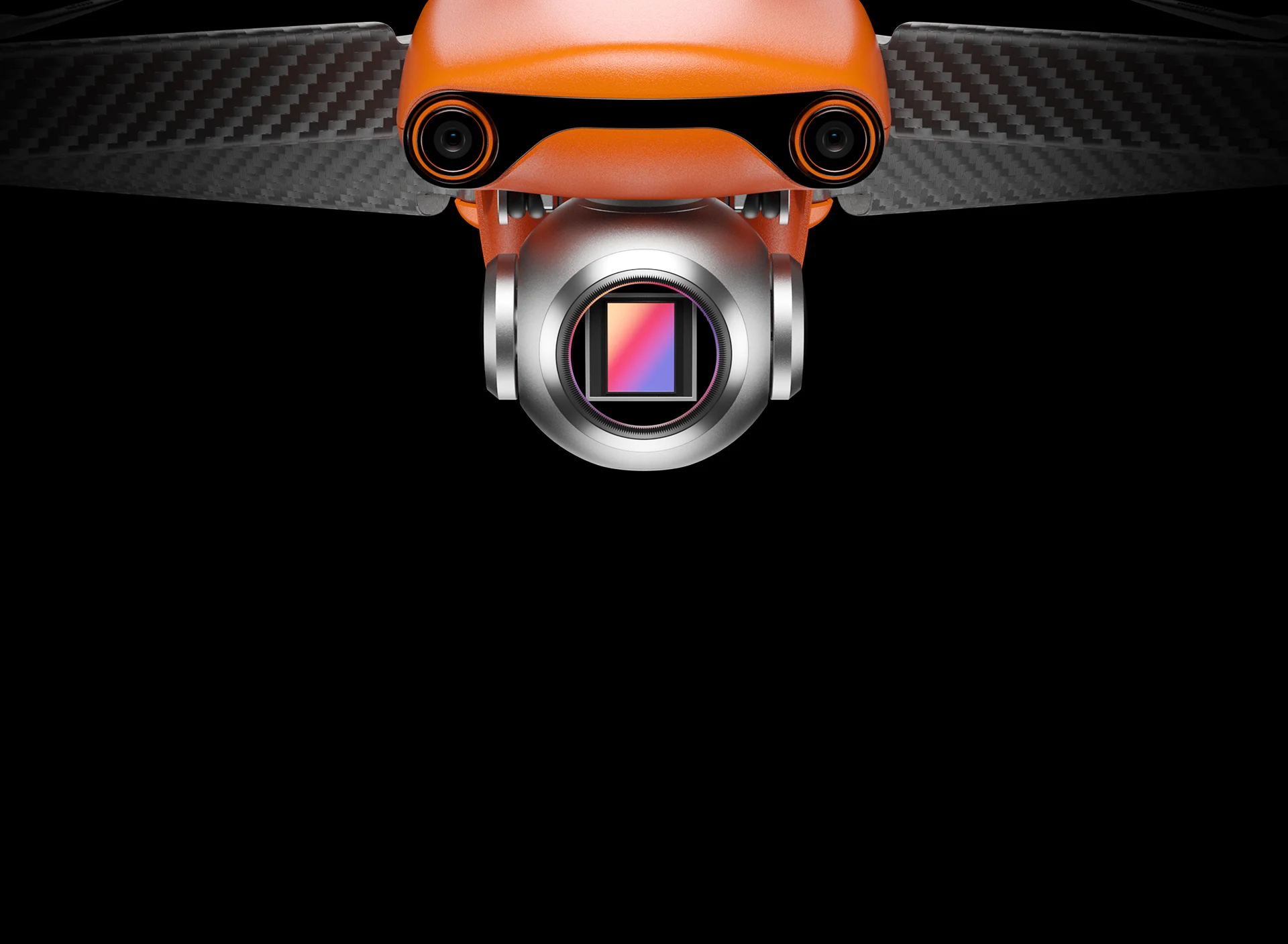 Autel Robotics EVO Lite orange colour drone vertical shooting