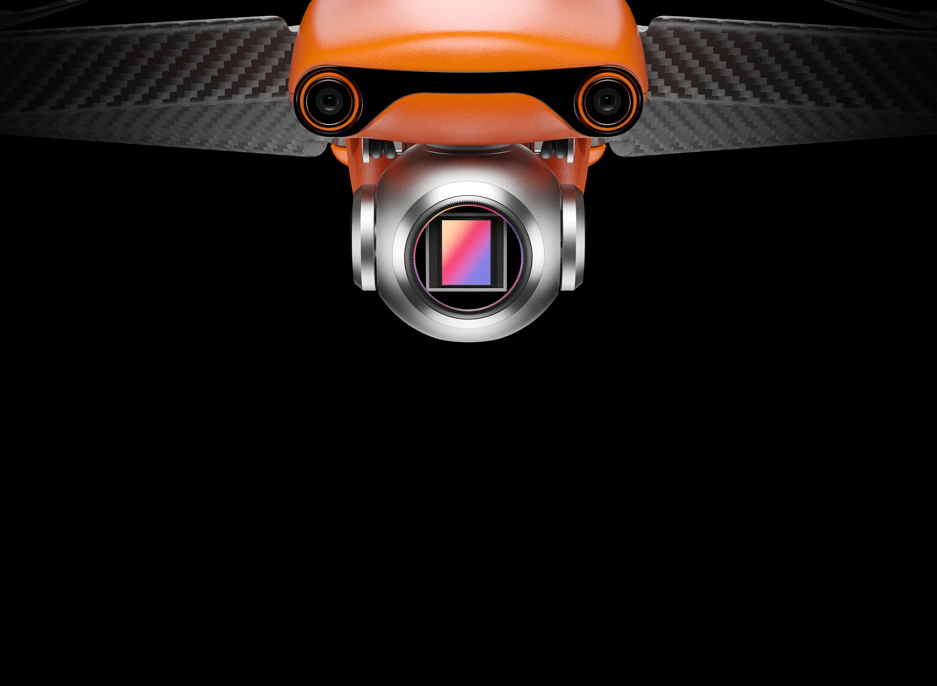 EVO Lite Vertical Shooting.webp Autel Robotics EVO Lite orange colour drone vertical shooting